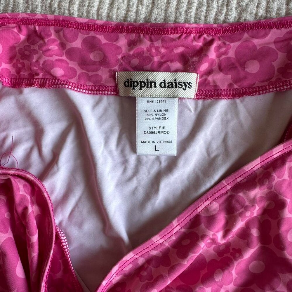 Dippin Daisy's Lucky Swim Mini Skirt Cover-Up Pink Flower Power Beach Resortwear - Picture 3 of 4